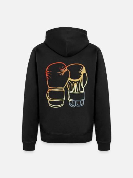 Guantes de boxeo vintage - Chaqueta con capucha prémium ecológica unisex - negro
