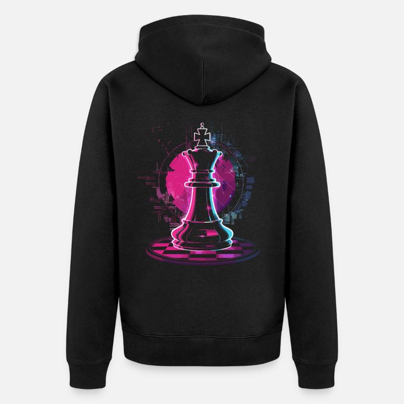 Pièce d’échecs look steampunk - Veste à capuche bio Premium Unisexe - noir