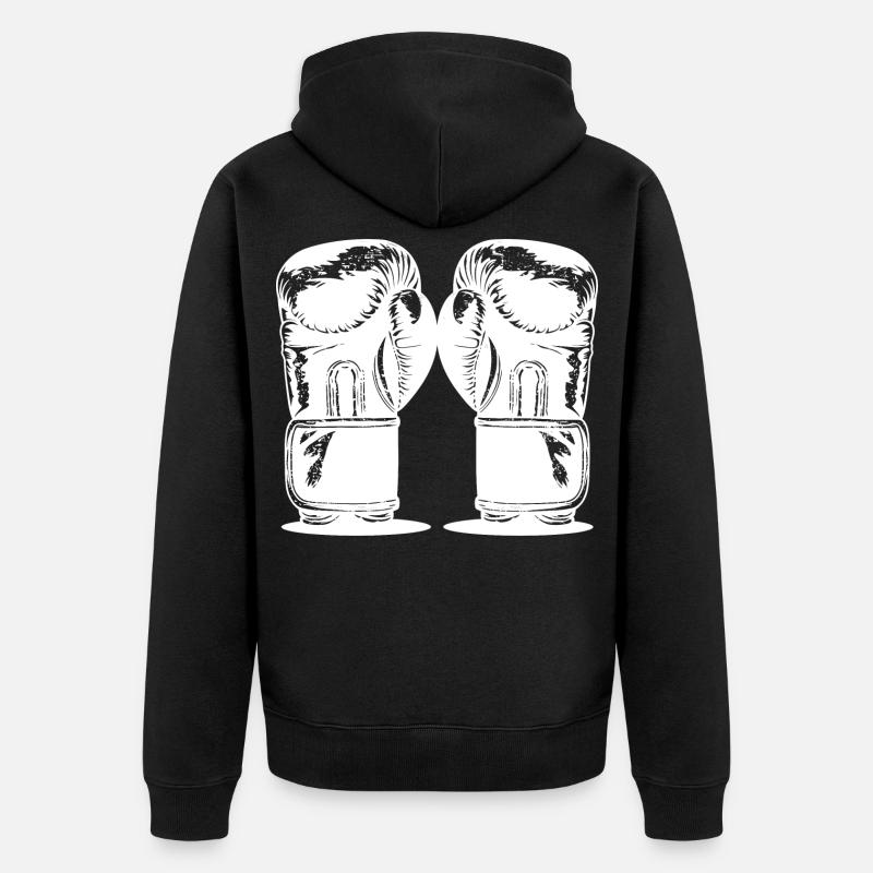 Boxhandschuhe - Unisex Premium Bio Zip Hoodie - Schwarz
