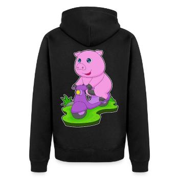 Trottinette Pig - Veste à capuche bio Premium Unisexe - noir - Dos - Nico (187cm)