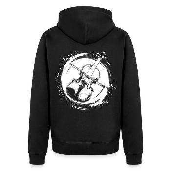 Violin - Unisex Premium Organic Zip Hoodie - black - Back - Nico (187cm)