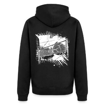 Dessin de volley-ball - Veste à capuche bio Premium Unisexe - noir - Dos - Nico (187cm)