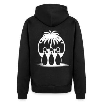 Graphiques de bowling - Veste à capuche bio Premium Unisexe - noir - Dos - Nico (187cm)