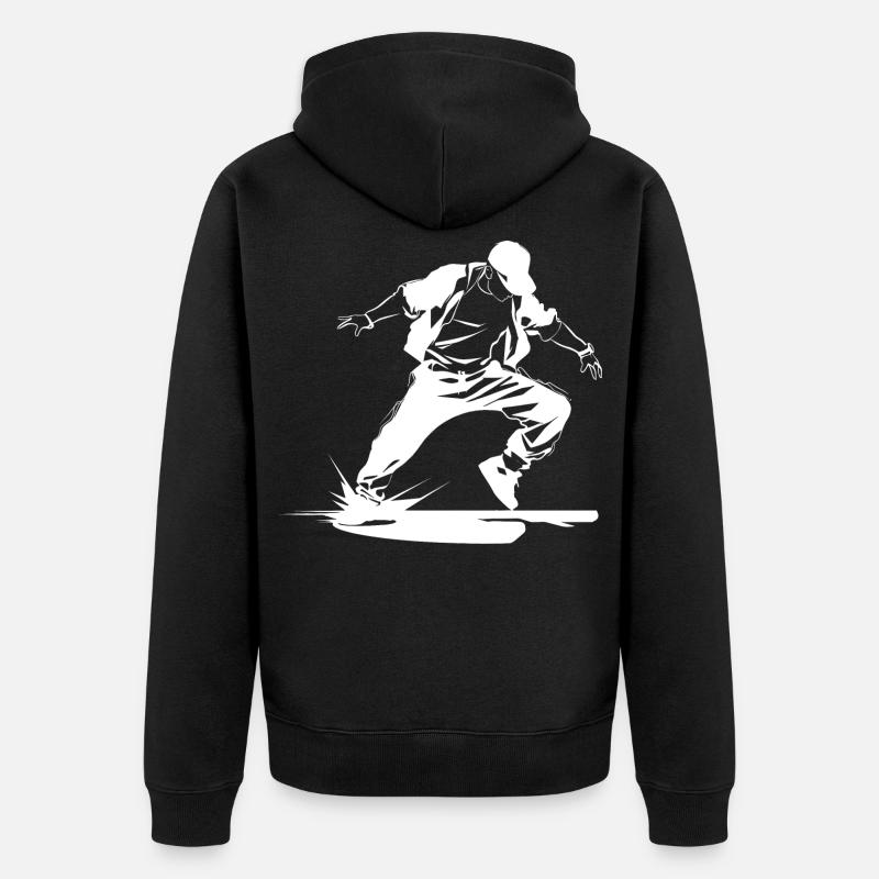 Croquis de B-Boy - Veste à capuche bio Premium Unisexe - noir
