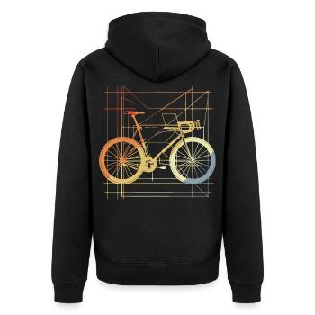 Bicycle Drawing Retro - Unisex Premium Organic Zip Hoodie - black - Back - Nico (187cm)