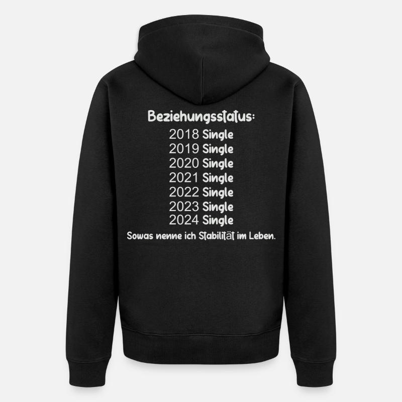 Beziehungsstatus Single - Unisex Premium Bio Zip Hoodie - Schwarz