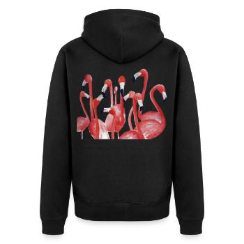 Ensemble d’aquarelle Vivid Flamingo - Veste à capuche bio Premium Unisexe - noir - Dos - Nico (187cm)
