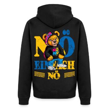 Grumpy Bear - Unisex Premium Organic Zip Hoodie - black - Back - Nico (187cm)