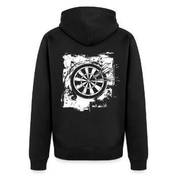 Funny dartboard - Unisex Premium Organic Zip Hoodie - black - Back - Nico (187cm)