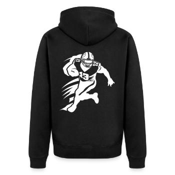 American Footballer - Unisex Premium Bio Zip Hoodie - Schwarz - Hinten - Nico (187cm)