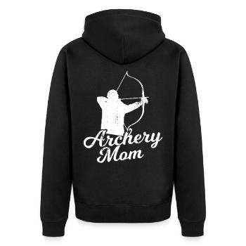 Bogensportlerin Mama - Unisex Premium Bio Zip Hoodie - Schwarz - Hinten - Nico (187cm)