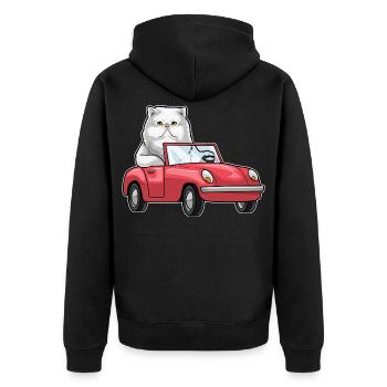 Voiture chat persan - Veste à capuche bio Premium Unisexe - noir - Dos - Nico (187cm)