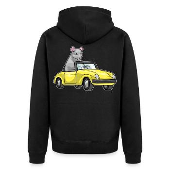 Ratte Auto - Unisex Premium Bio Zip Hoodie - Schwarz - Hinten - Nico (187cm)