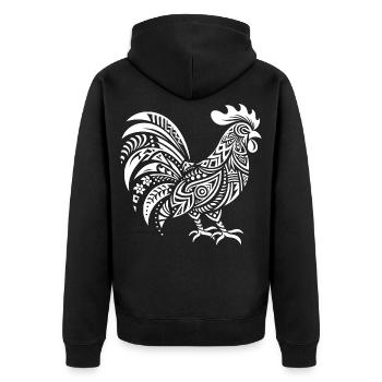 Coq Tribal - Veste à capuche bio Premium Unisexe - noir - Dos - Nico (187cm)