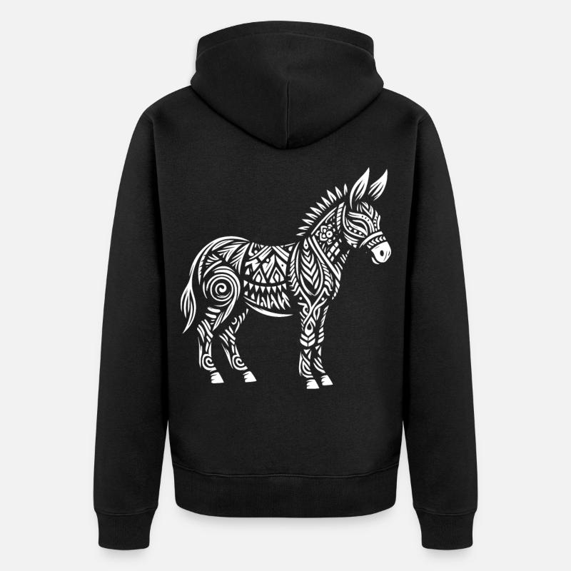 Âne tribal - Veste à capuche bio Premium Unisexe - noir