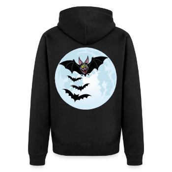 Bats, Vampires and the Moon - Unisex Premium Organic Zip Hoodie - black - Back - Nico (187cm)