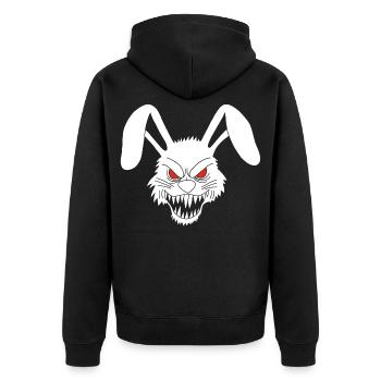 Lapin blanc démoniaque - Veste à capuche bio Premium Unisexe - noir - Dos - Nico (187cm)