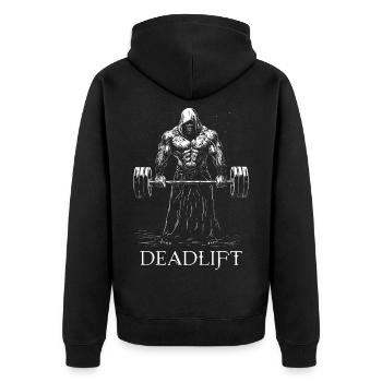 Death Deadlift Deadlift Workout Gym Gift - Unisex Premium Organic Zip Hoodie - black - Back - Nico (187cm)