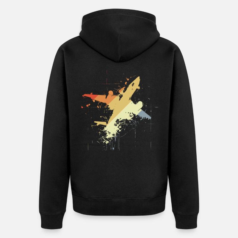 Graphique d’avion des années 80 - Veste à capuche bio Premium Unisexe - noir