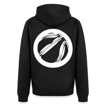 Basketball Ball Skizze - Unisex Premium Bio Zip Hoodie - Schwarz - Hinten - Nico (187cm)