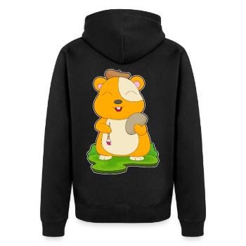 Hamster Peintre Pinceau Peinture - Veste à capuche bio Premium Unisexe - noir - Dos - Nico (187cm)