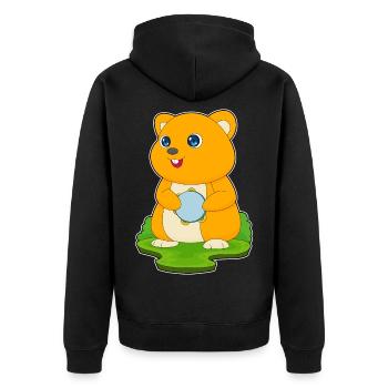 Hamster Musicien Drum Musique - Veste à capuche bio Premium Unisexe - noir - Dos - Nico (187cm)
