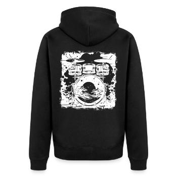 Croquis de tambour - Veste à capuche bio Premium Unisexe - noir - Dos - Nico (187cm)