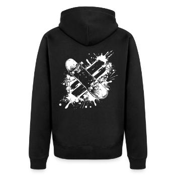 Skateboarding - Unisex Premium Bio Zip Hoodie - Schwarz - Hinten - Nico (187cm)