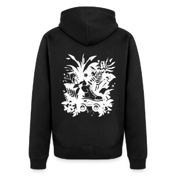 Bande dessinée de patinage à roulettes - Veste à capuche bio Premium Unisexe - noir - Dos - Nico (187cm)