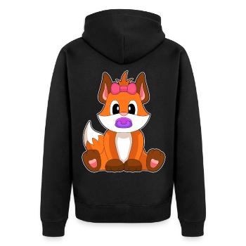 Fuchs Baby Schnuller - Unisex Premium Bio Zip Hoodie - Schwarz - Hinten - Nico (187cm)