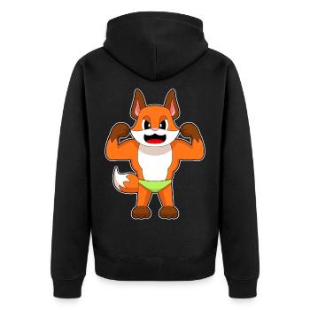 Fox Bodybuilder Sport de culturisme - Veste à capuche bio Premium Unisexe - noir - Dos - Nico (187cm)