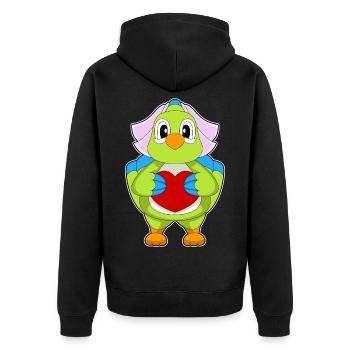 Perroquet Mariée Coeur Mariage - Veste à capuche bio Premium Unisexe - noir - Dos - Nico (187cm)