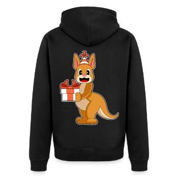 Forfait d’anniversaire kangourou - Veste à capuche bio Premium Unisexe - noir - Dos - Nico (187cm)