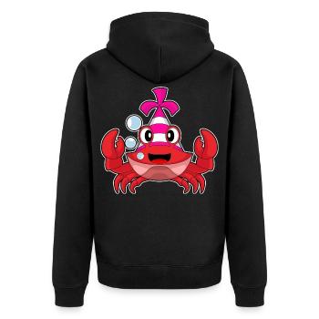 Krabbe Geburtstag Partyhut - Unisex Premium Bio Zip Hoodie - Schwarz - Hinten - Nico (187cm)