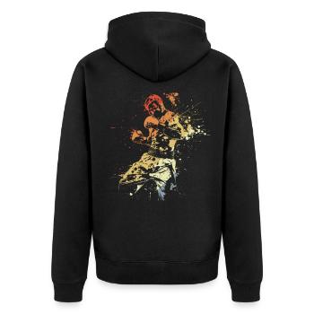Kickboxing Vintage Look - Unisex Premium Bio Zip Hoodie - Schwarz - Hinten - Nico (187cm)
