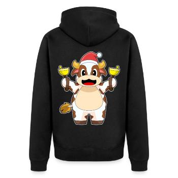 Cloches de Noël Vache Noël - Veste à capuche bio Premium Unisexe - noir - Dos - Nico (187cm)