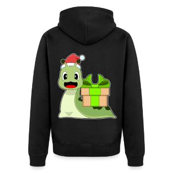Snail Christmas Package - Unisex Premium Organic Zip Hoodie - black - Back - Nico (187cm)