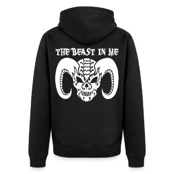 La bête en moi - Veste à capuche bio Premium Unisexe - noir - Dos - Nico (187cm)