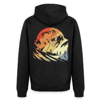 Snowboarder Vintage Look - Unisex Premium Organic Zip Hoodie - black - Back - Nico (187cm)