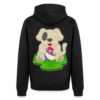 Dog Easter Easter Egg - Unisex Premium Organic Zip Hoodie - black - Back - Nico (187cm)