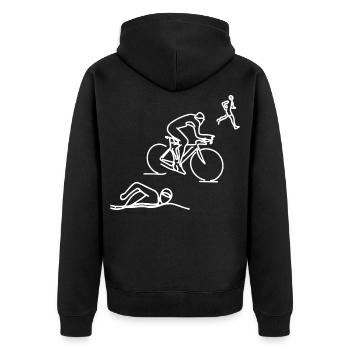 Natation Cyclisme Course à pied - Veste à capuche bio Premium Unisexe - noir - Dos - Nico (187cm)