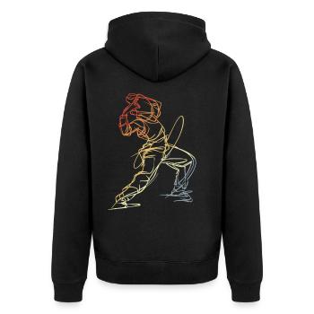 Breakdancer Sketch - Unisex Premium Organic Zip Hoodie - black - Back - Nico (187cm)
