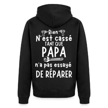 Humour Papa Répare - Veste à capuche bio Premium Unisexe - noir - Dos - Nico (187cm)