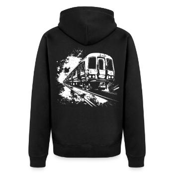 Train Splashes of Color - Unisex Premium Organic Zip Hoodie - black - Back - Nico (187cm)