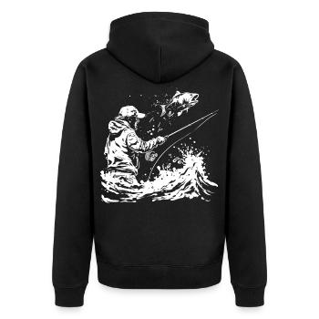 Croquis de pêche - Veste à capuche bio Premium Unisexe - noir - Dos - Nico (187cm)