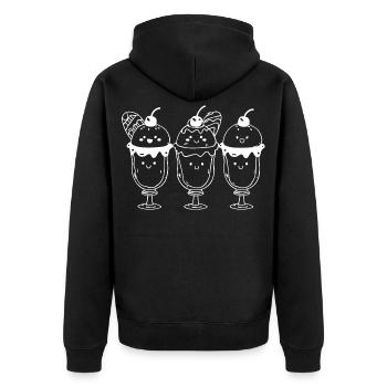 Coupe glacée sundae look bande dessinée - Veste à capuche bio Premium Unisexe - noir - Dos - Nico (187cm)
