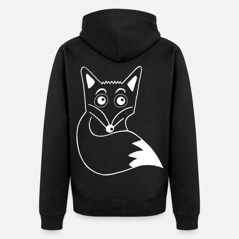 Renard blanc mignon - Veste à capuche bio Premium Unisexe - noir