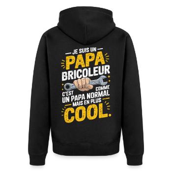 Dad Handyman Gift Humor DIY Garage - Unisex Premium Organic Zip Hoodie - black - Back - Nico (187cm)