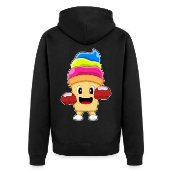 Cupcake Boxer Boxhandschuhe - Unisex Premium Bio Zip Hoodie - Schwarz - Hinten - Nico (187cm)