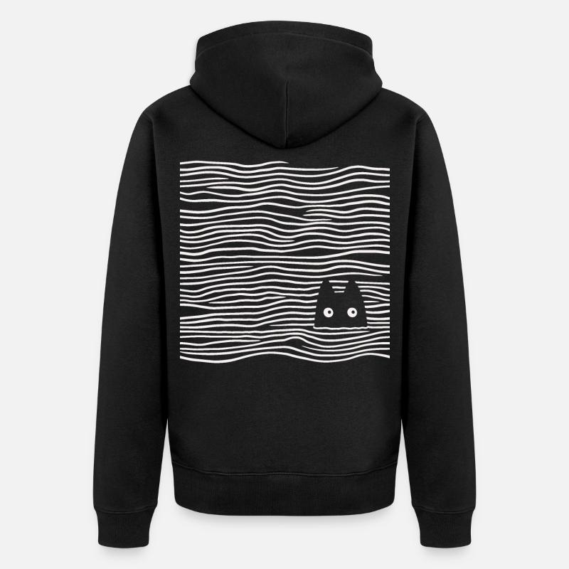 Chat dans la mer - Veste à capuche bio Premium Unisexe - noir